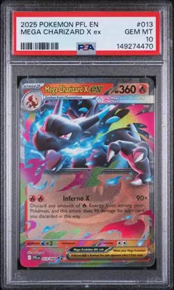 Pokemon Mega Charizard X ex Phantasmal Flames #013 PSA 10 Gem Mint - Image 1