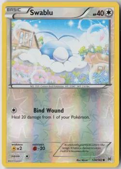 Swablu 124/162 Common BREAKthrough Pokemon Reverse Holo Lightly Played - Image 1