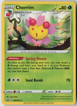 Cherrim 008/163 Holo Rare Battle Styles Pokemon Holo Near Mint - Image 1