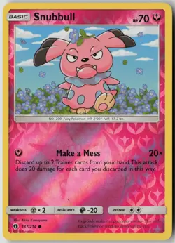 Snubbull 137/214 Common Lost Thunder Pokemon Reverse Holo Lightly Played - Image 1