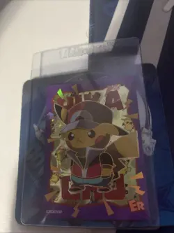 ! Ash Pikachu Poncho ER 016 Gold Holo Eif Origin 4.0 Non-TCG Pokemon - Image 1