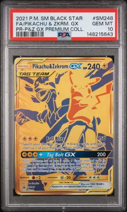 Pokemon Pikachu & Zekrom GX SM248 Black Star Promo Premium Coll PSA 10 GEM MINT - Image 1