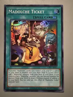 YUGIOH MADOLCHE TICKET (SPELL) ASIA ENGLISH EDITION CR05-AE052 SUPER RARE - Image 1
