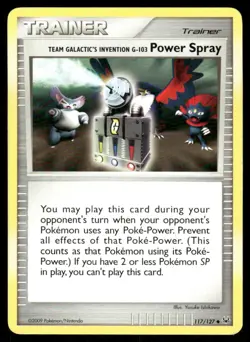 Pokemon Cards Team Galactic's Invention G-103 Power Spray 117/127 Platinum LP - Image 1