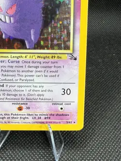 Pokemon Gengar TCG Fossil Holo Rare Card 5/62 Unlimited Heavy Played - Image 4