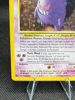Pokemon Gengar TCG Fossil Holo Rare Card 5/62 Unlimited Heavy Played - Image 5