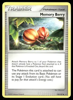 Pokemon Cards Memory Berry 110/127 Platinum Uncommon NM - Image 1