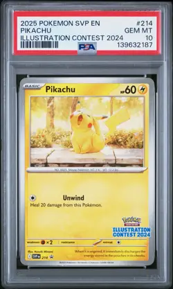 PSA 10 Pikachu Promo - SVP 214 Illustration Contest 2024 - Pokemon Graded Card - Image 1