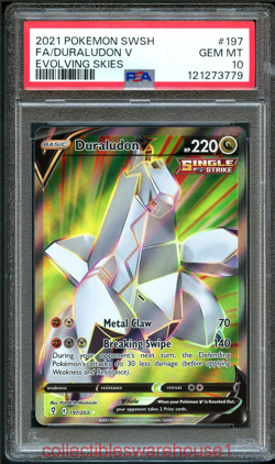 Pokemon Evolving Skies Duraludon V 197 PSA 10 - Image 1