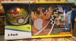 2-Pack Pokemon TCG Fall 2021 Collectors Chest Tin Lunchbox + Gold Poke Ball. - Image 1