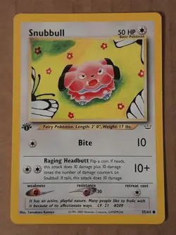 Pokemon Snubbull 55/64 1st Edition Neo Revelation LP-NM See Pictures - Image 1