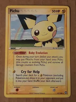 Pokemon Pichu 21/108 ex Power Keepers Non-Holo Rare NM-MT See Pictures - Image 1