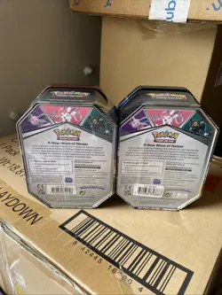 SEALED Pokemon TCG V Heroes Espeon Umbreon Collectors Tin Lot Of 2 - Image 4