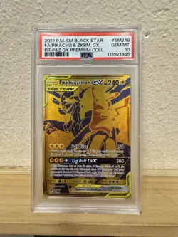 Pokemon Pikachu & Zekrom GX TAG TEAM Promo SM248 Holo English PSA 10 - Image 1