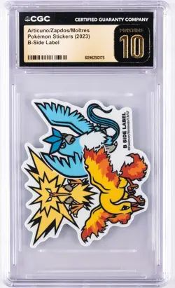 2023 POKEMON STICKERS B-SIDE LABEL ARTICUNO/ZAPDOS/MOLTRES CGC 10 PERFECT - Image 1
