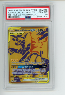 2021 Pokemon Pikachu & Zekrom GX SM248 Black Star Promo PSA 10 GEM - Image 1