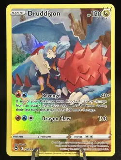 2022 Pokemon Sword & Shield Silver Tempest Full Art Holo Druddigon - Image 1