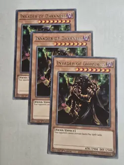 Yugioh! 3x Invader of Darkness TAMA-EN046 Rare 1st Ed NM - Image 1