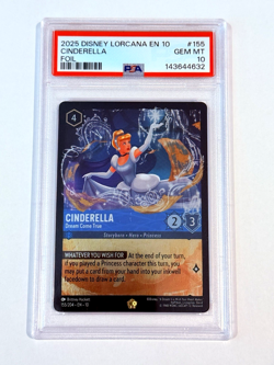 Disney Lorcana Whispers in the Well - Cinderella Legendary #155/204 Foil PSA 10 - Image 1