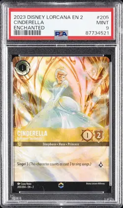 DISNEY LORCANA EN 2-RISE OF THE FLOODBORN CINDERELLA - BALLROOM SENSATION PSA 9 - Image 1