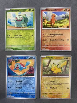 Pokemon 151 S&V Costco Promo Cards Set Cosmos Holo Pikachu Charmander Squirtle - Image 1