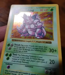 Nidoking 11/102 Shadowless Base Set Holo Rare Pokemon Card PL - Image 3