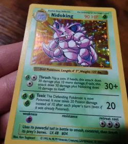 Nidoking 11/102 Shadowless Base Set Holo Rare Pokemon Card PL - Image 4