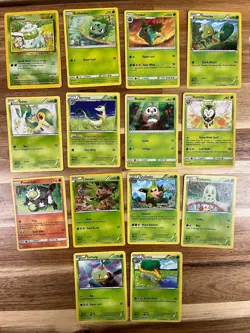 x14 NO DUPLICATES GRASS STARTERS Evolutions Various Sets Pokemon Card Lot #262 - Image 1