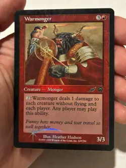Magic the Gathering MTG Warmonger FOIL 225/350 Mercadian Masques Promo Rare! EX - Image 1