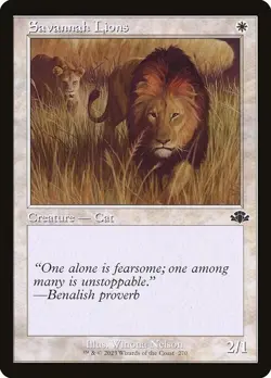 NM Retro Savannah Lions, Dominaria Remastered, Magic the Gathering, 270 - Image 1