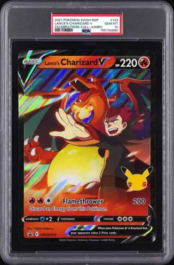 Lance's Charizard V 133 Celebrations Collection-jumbo Pokemon PSA 10 - Image 1
