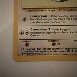 Porygon Uncommon Normal Base Set 039/102 NM Pokemon TCG - Image 5