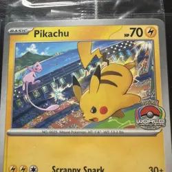 Pikachu SVP EN 190 - 2024 World Championships Sealed Promo Pokemon TCG Card - Image 2