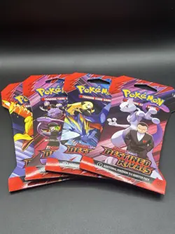 (LOT of 4) Pokemon Destined Rivals Sleeved Booster Packs - Full Art Set - SEALED - Image 1