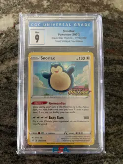 Snorlax SWSH068 CGC 9 Mint Vivid Voltage Prerelease Black Star Promo Pokemon 202 - Image 1