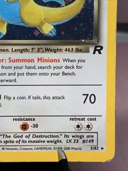 Pokemon TCG 1st Edition Dark Dragonite 5/82 Team Rocket Holo Rare WOTC VTG HP - Image 4
