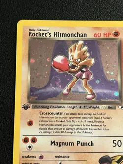 🌟1st Edition Rocket's Hitmonchan (11/132) Holo Gym Heroes Pokemon Card! NM - Image 2