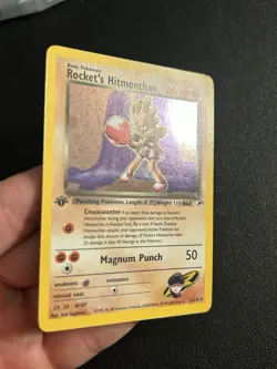 🌟1st Edition Rocket's Hitmonchan (11/132) Holo Gym Heroes Pokemon Card! NM - Image 3