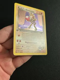 🌟1st Edition Rocket's Hitmonchan (11/132) Holo Gym Heroes Pokemon Card! NM - Image 5