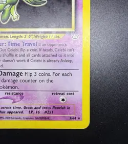 Celebi 3/64 Pokemon TCG Neo Revelation Unlimited Holo Rare WOTC MP - Image 4