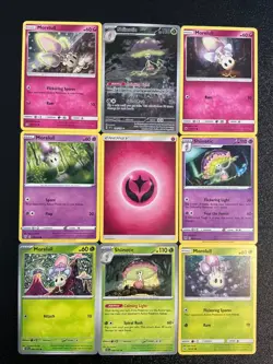 8 Morelull Shiinotic Pokemon TCG mixed LOT SIR HOLO Cute 🍄🍄🍄🔥😍 fairy type - Image 1