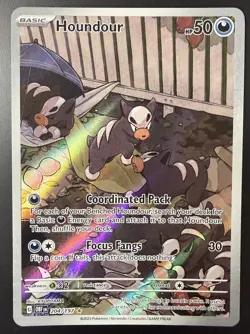 Pokemon TCG Houndour illustration rare holo obsidian flames 204/197 - Image 1