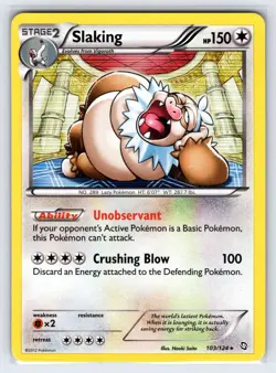 Slaking 103/124 2012 B&W Dragons Exalted Pokemon Card Holo Rare - Nm - Image 1