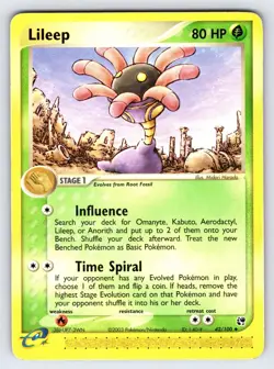 Lileep 42/100 2003 EX Sandstorm Pokemon Card TCG Nintendo e-Series Uncommon - Mp - Image 1