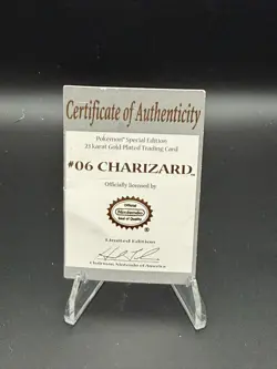 Pokemon TCG 1999 Burger King Promotional Set Charizard 23K Gold-Plated - Image 3