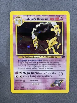 Pokemon TCG WOTC Sabrina’s Alakazam Gym Challenge 16/132 Holo Rare MP - Image 1