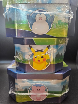 3 Tin Set Pikachu, Snorlax, Blissey Pokemon GO Sealed TCG - Image 3