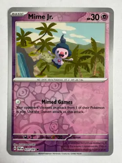 Pokemon TCG PAF Paldean Fates 031/091 Mime Jr. Reverse Holo - Image 1