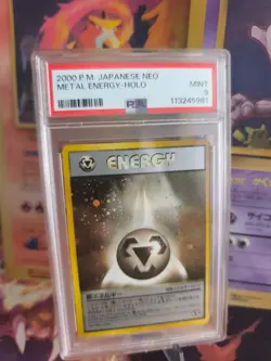 Pokemon Card Metal Energy Metall Energie Holo Neo Genesis Japanese PSA 9 Swirl - Image 1