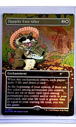 MTG Magic The Gathering SLD Secret Lair Borderless Foil #1828 Happily Ever After - Image 1